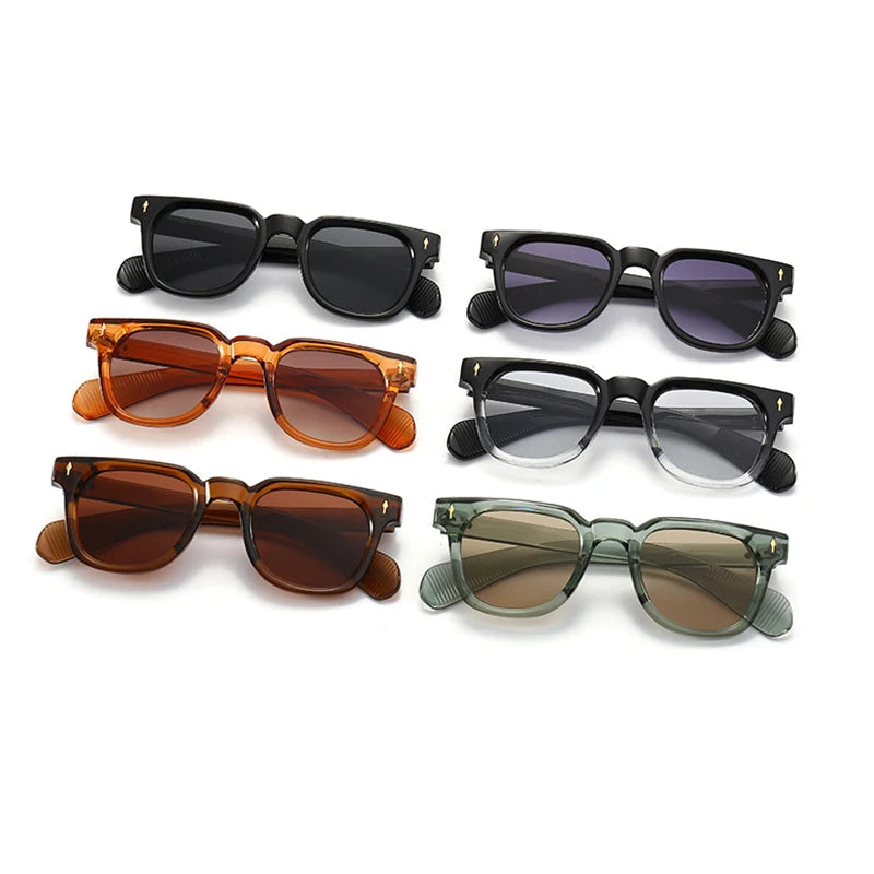 Retro Square Rivets UV400 Sunglasses