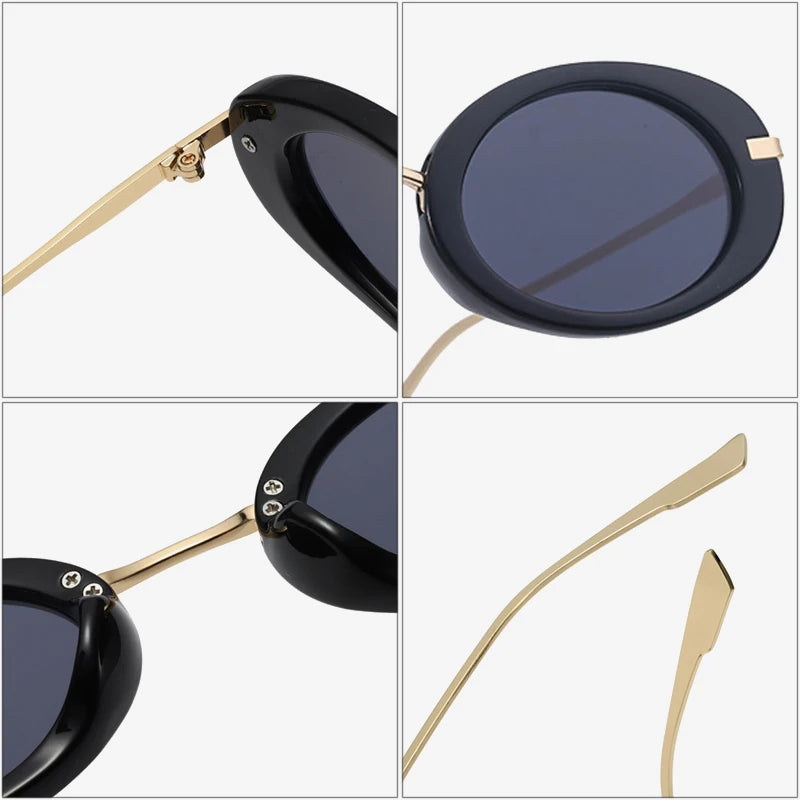 Punk Oval Clear Ocean UV400 Sunglasses