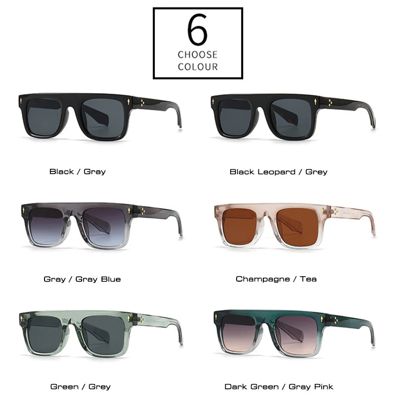Punk Rivets Square UV400 Sunglasses
